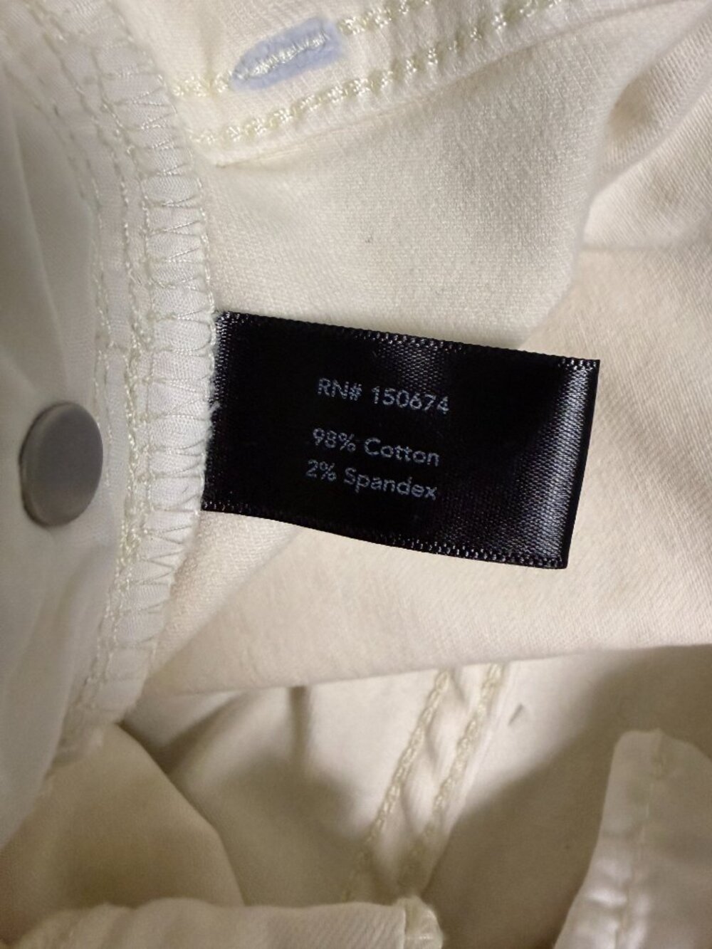 Boston Proper Ivory Stretch Bootcut Jeans Size 14 Cream Denim - Picture 7 of 10